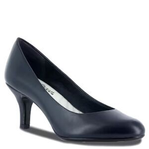 Easy Street PASSION - 7 WW - Classic‎ Pumps Women's Shoes Navy Faux Leather